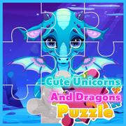 Cute Unicorns And Dragons Puzzle