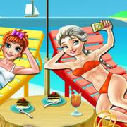 Elsa And Anna Beach Selfie