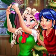Ladybug And Elsa Xmas Selfie