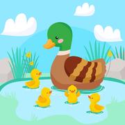 Mother Duck And Ducklings Jigsaw