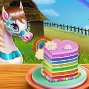 Pony Cooking Rainbow Cake