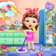 Sweet Baby Girl Cleanup Messy House
