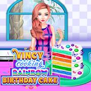 Vincy Cooking Rainbow Birthday Cake